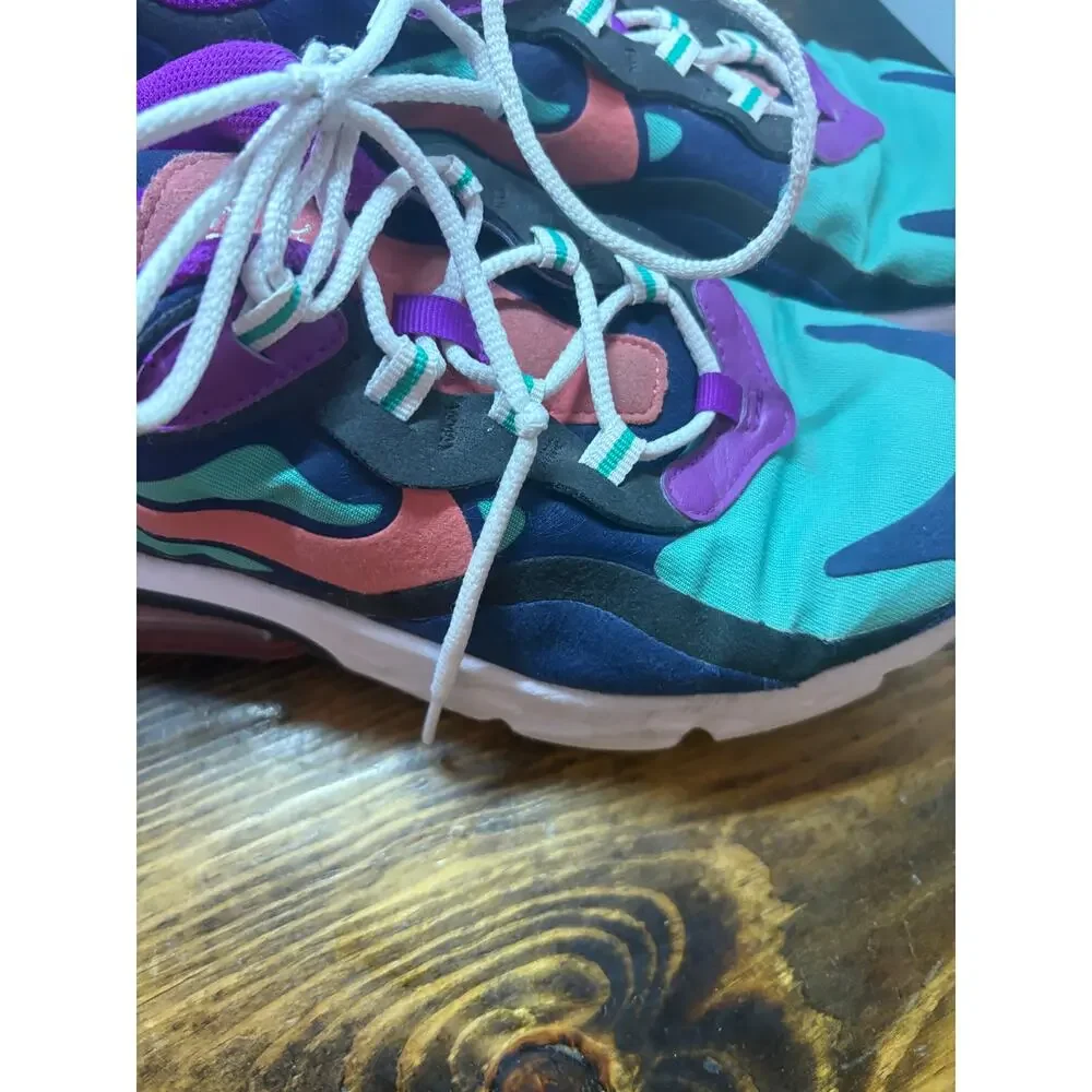 Nike Air Max 270 React Purple And Blue‎ Sneakers Size 7Y